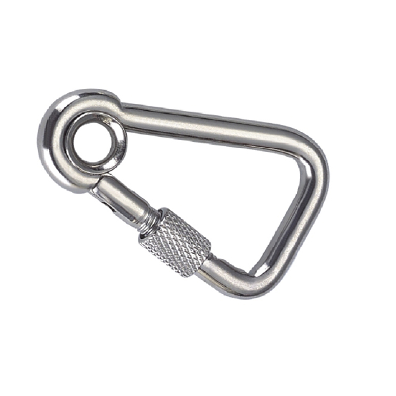 Oblique Angle Snap Hook with Eye and Screw, Zinc Plated