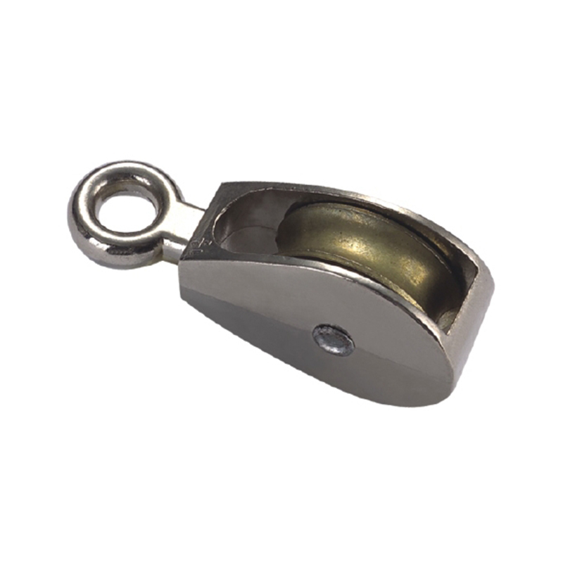 Single Wheel Pulley, Fixed Ring, Zinc Cast, Nickle Plated